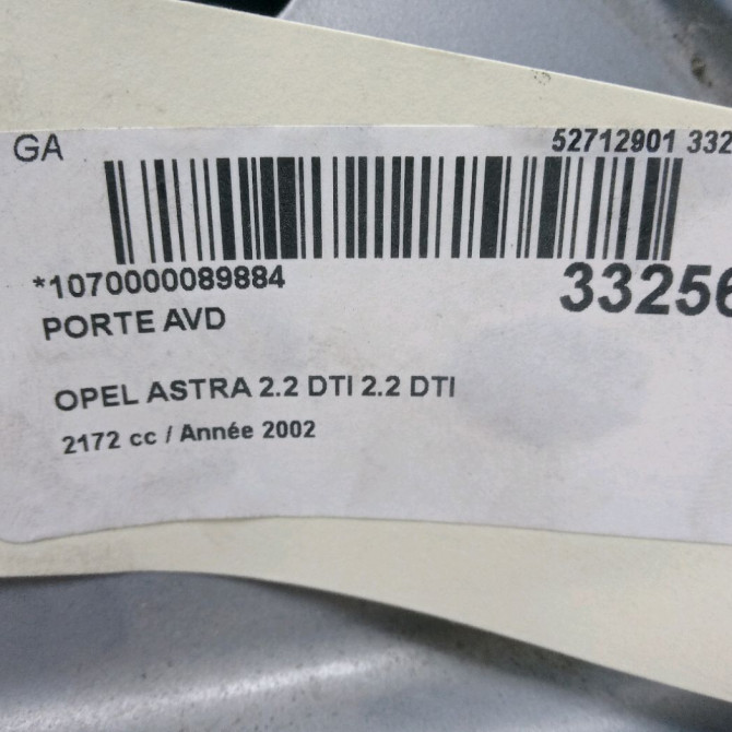 Porte avant droite occasion OPEL ASTRA II Phase 1 04-1998->09-2004 2.2 DTI 16v 13116452 3