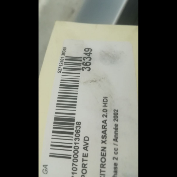 Porte avant droite occasion CITROEN XSARA Phase 2 09-2000->12-2005 2.0 HDi 90ch 9004R4 3