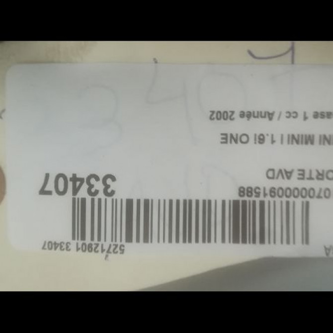 Porte avant droite occasion MINI MINI I Phase 1 09-2001->07-2004 1.6i ONE 41517202912 5