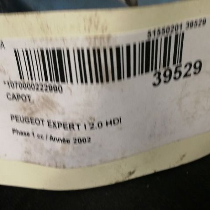 Capot occasion PEUGEOT EXPERT I Phase 1 10-1995->12-2003 2.0 HDI 95ch 7901H2 3