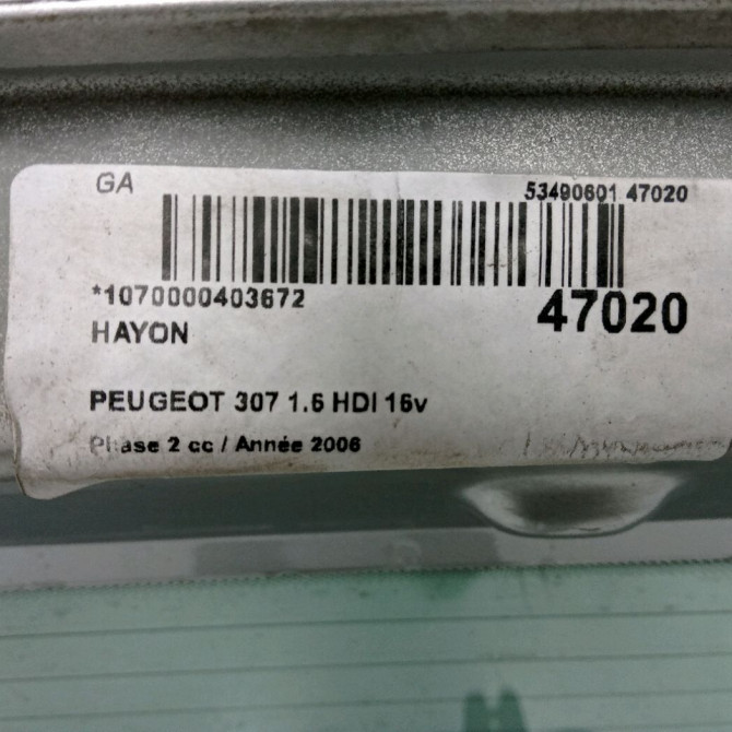 Hayon occasion PEUGEOT 307 Phase 2 06-2005->03-2008 1.6 HDI 16v 110ch 8701S5 3