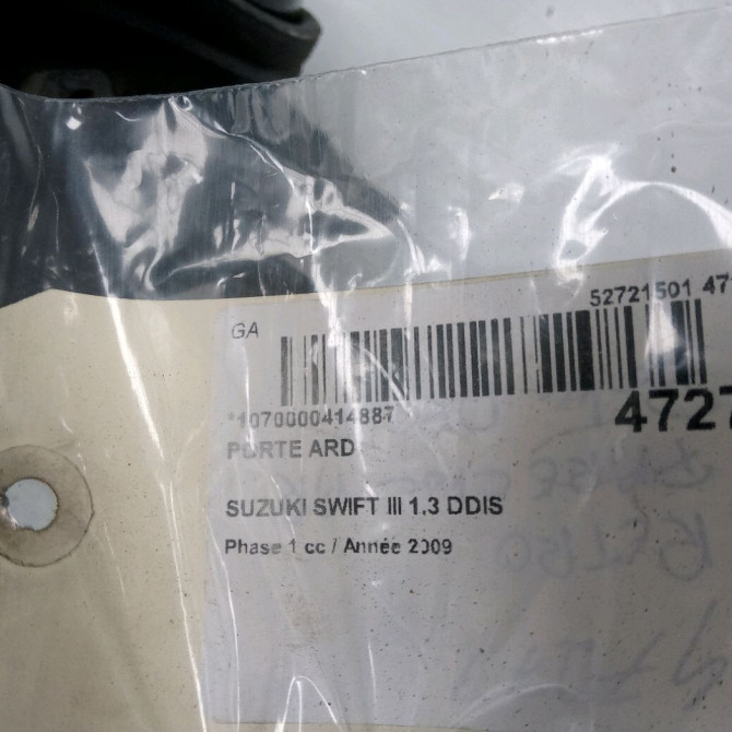 Porte arrière droite occasion SUZUKI SWIFT III Phase 1 03-2005->09-2011 1.3 DDIS 75ch 6800362J00 3