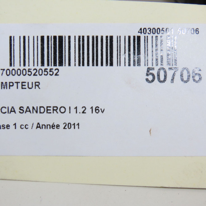Compteur occasion DACIA SANDERO I Phase 1 06-2008->10-2012 1.2 16v 75ch 248103496R 6