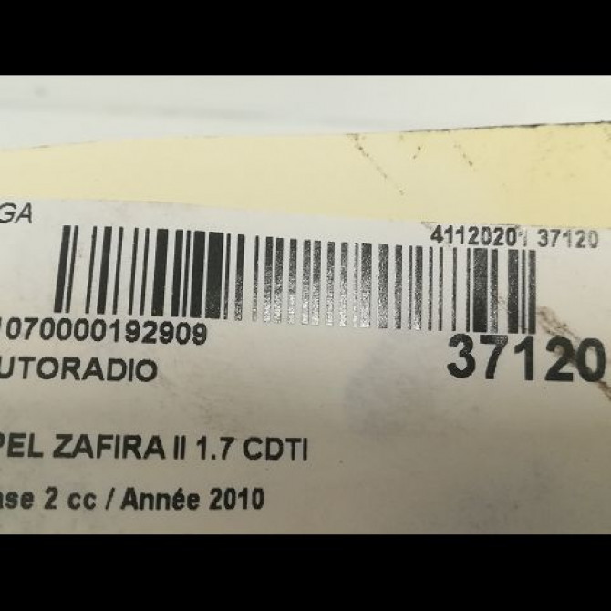 Autoradio occasion OPEL ZAFIRA II Phase 2 01-2008->12-2014 1.7 CDTI 125ch 13283226 3