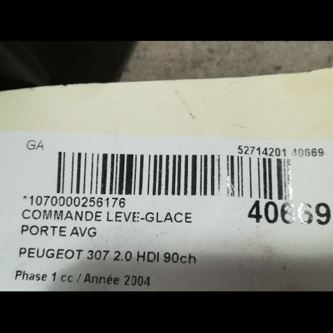Commande lève-glace porte avant gauche occasion PEUGEOT 307 Phase 1 04-2001->06-2005 2.0 HDI 90ch 2