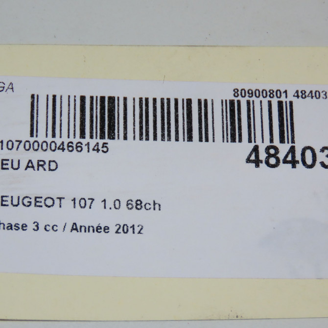 Feu arrière droit occasion PEUGEOT 107 Phase 3 01-2012->06-2014 1.0 68ch 1607990380 5