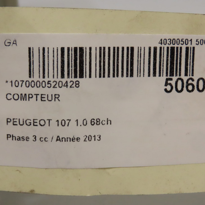 Compteur occasion PEUGEOT 107 Phase 3 01-2012->06-2014 1.0 68ch B000698380 4