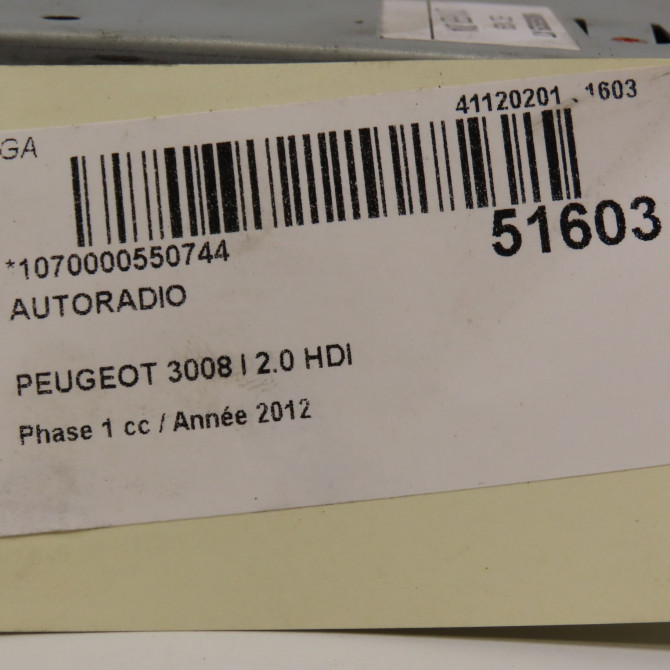 Autoradio occasion PEUGEOT 3008 I Phase 1 04-2009->12-2013 2.0 HDI 150ch 1617331880 5