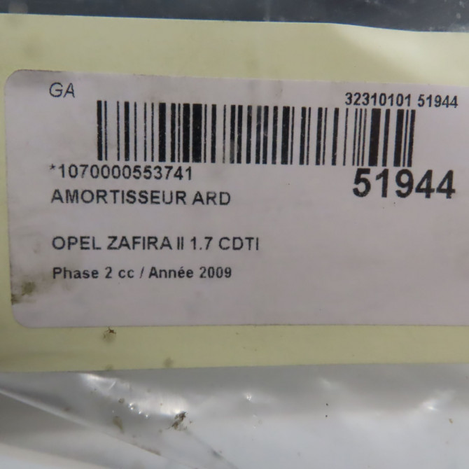 Amortisseur arrière droit occasion OPEL ZAFIRA II Phase 2 01-2008->12-2014 1.7 CDTI 125ch 93182237 3