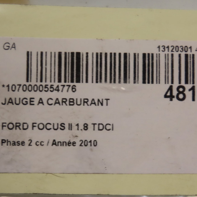 Jauge a carburant occasion FORD FOCUS II Phase 2 01-2008->12-2010 1.8 TDCI 115ch 1341326 6