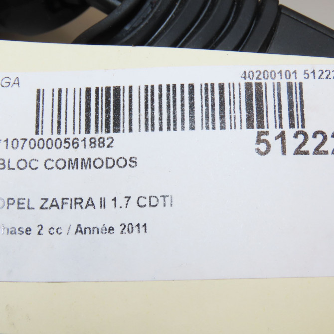 Bloc commodos occasion OPEL ZAFIRA II Phase 2 01-2008->12-2014 1.7 CDTI 125ch 7