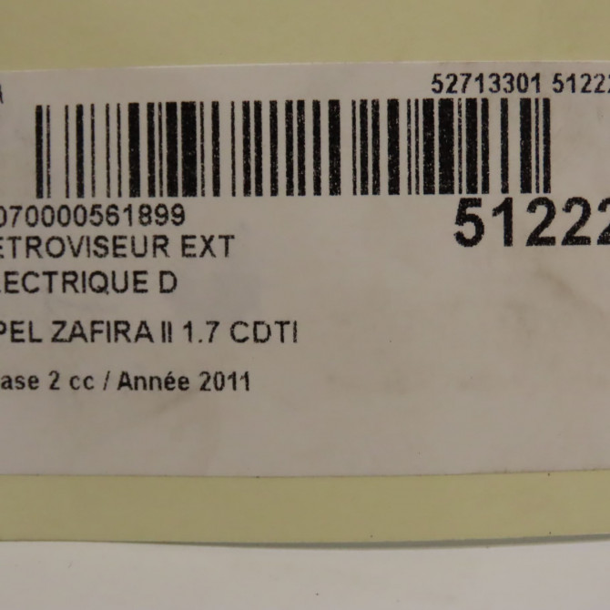 Retroviseur exterieur electrique droit occasion OPEL ZAFIRA II Phase 2 01-2008->12-2014 1.7 CDTI 125ch 13312909 6