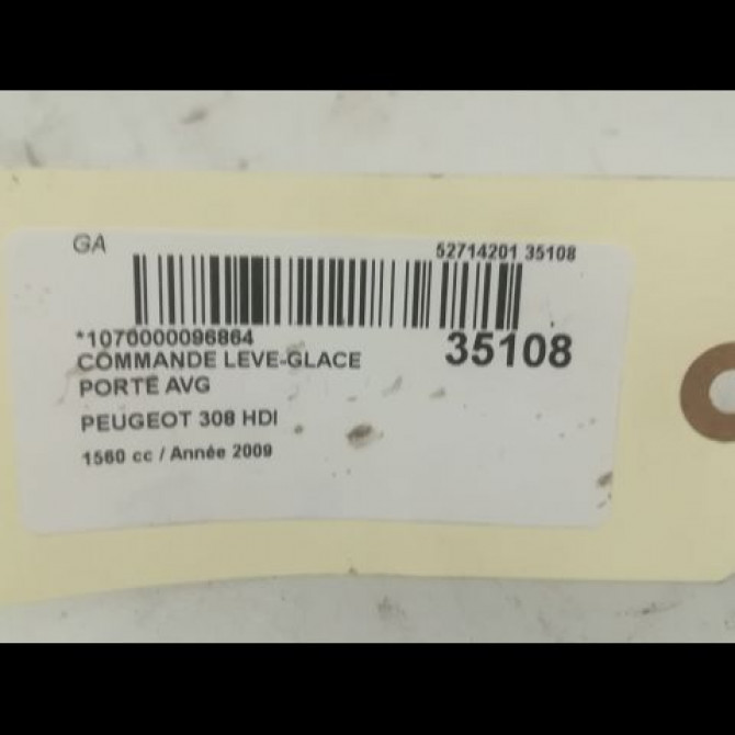 Commande lève-glace porte avant gauche occasion PEUGEOT 308 I Phase 1 09-2007->03-2011 1.6 HDI 16v 90ch 649024 3