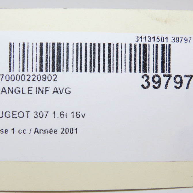 Triangle inf avg occasion PEUGEOT 307 Phase 1 04-2001->06-2005 1.6i 16v 1643188580 5