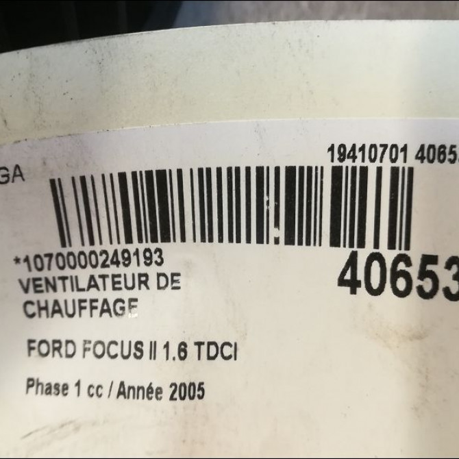Ventilateur de chauffage occasion FORD FOCUS II Phase 1 09-2004->12-2007 1.6 TDCI 110ch 1755160 3