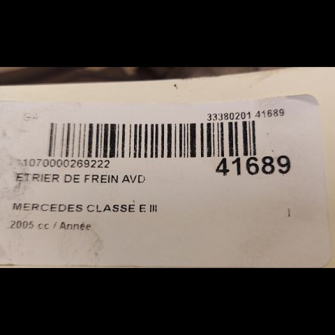 Etrier de frein avant droit occasion MERCEDES CLASSE E III Phase 1 03-2002->06-2006 E280CDi FAP 177ch 34200283 3