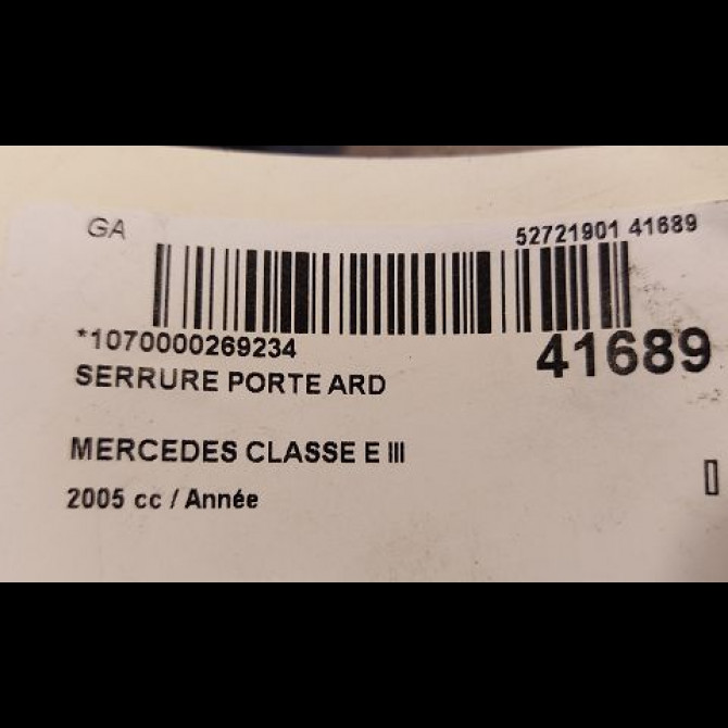 Serrure porte ard occasion MERCEDES CLASSE E III Phase 1 03-2002->06-2006 E280CDi FAP 177ch 2117300635 4