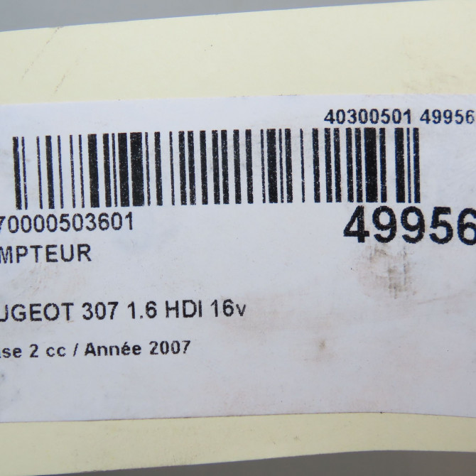 Compteur occasion PEUGEOT 307 Phase 2 06-2005->03-2008 1.6 HDI 16v 110ch 6103L6 6