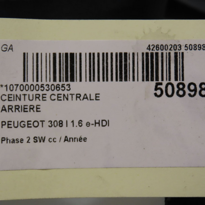 Ceinture centrale arriere occasion  8975T9 5