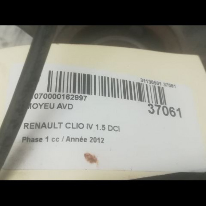 Moyeu avd occasion RENAULT CLIO IV Phase 1 07-2012->... 1.5 DCI 90ch 402104249R 3