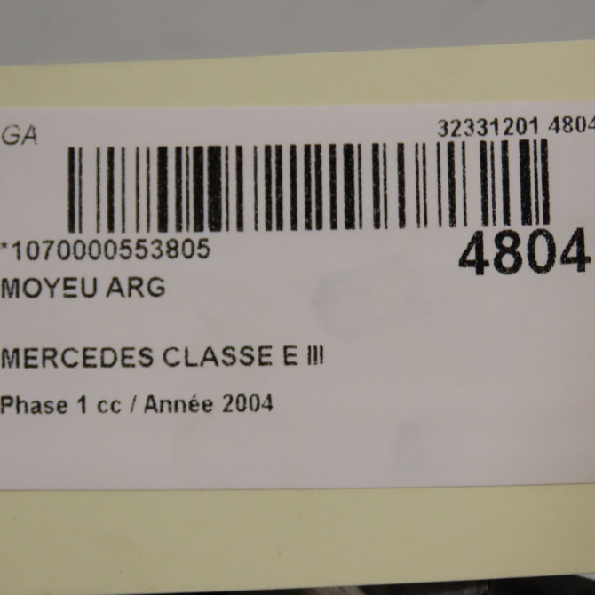 Moyeu arg occasion MERCEDES CLASSE E III Phase 1 03-2002->06-2006 E270 CDI 177ch 2113570508 5