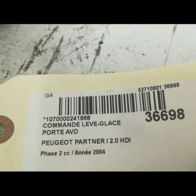 Commande lève-glace porte avant droite occasion PEUGEOT PARTNER I Phase 2 11-2002->05-2008 2.0 HDI 3