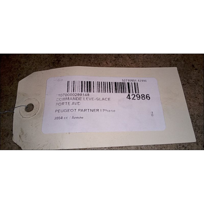 Commande lève-glace porte avant droite occasion PEUGEOT PARTNER I Phase 2 11-2002->05-2008 2