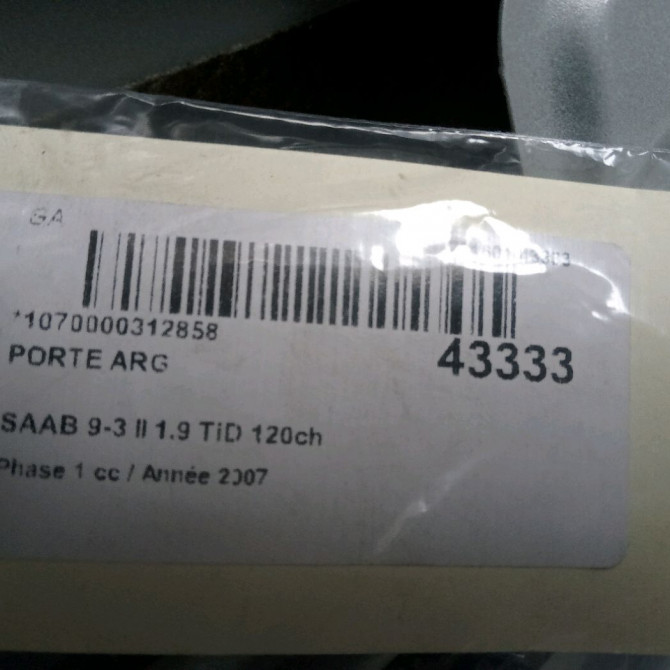 Porte arrière gauche occasion SAAB 9-3 II Phase 1 09-2005->09-2007 1.9 TiD 120ch 12770243 3