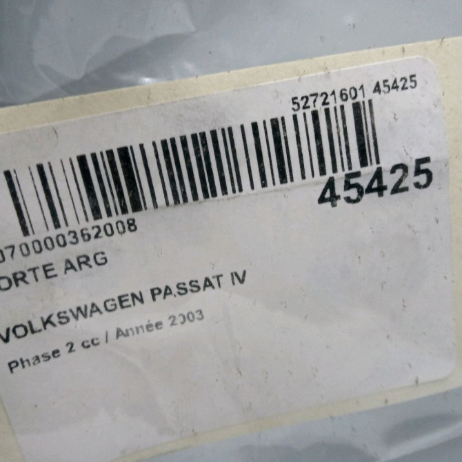 Porte arrière gauche occasion VOLKSWAGEN PASSAT IV Phase 2 10-2000->03-2005 1.9 TDI 130ch 3B5833051AB 3