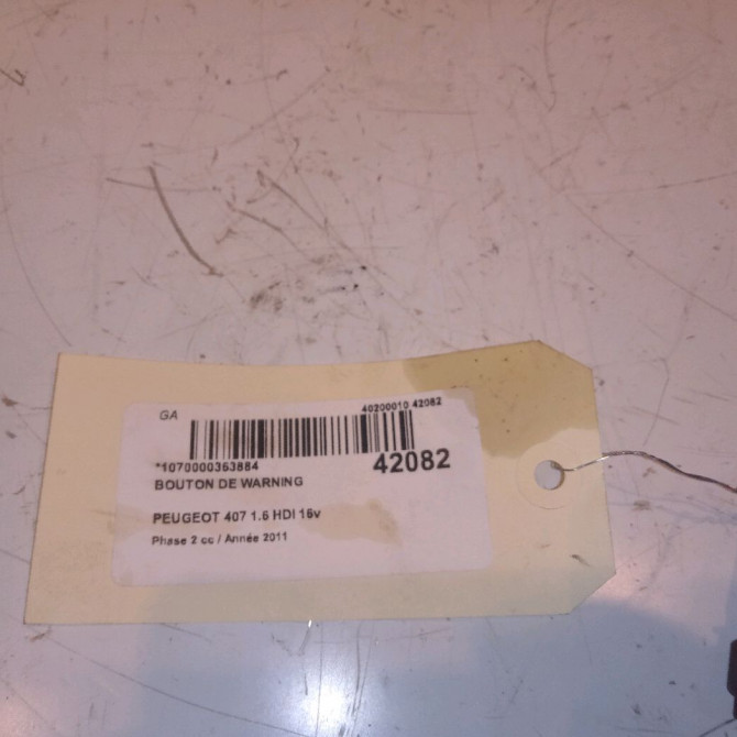 Bouton de warning occasion PEUGEOT 407 Phase 2 07-2008->04-2011 1.6 HDI 16v 110ch 6554EA 3