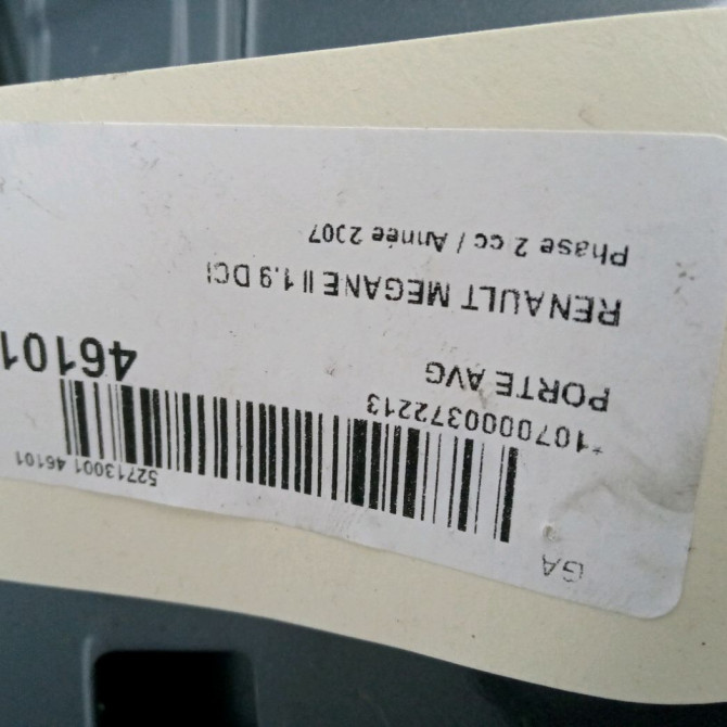 Porte avant gauche occasion RENAULT MEGANE II Phase 2 01-2006->06-2009 1.9 DCI 130ch 7751473728 3