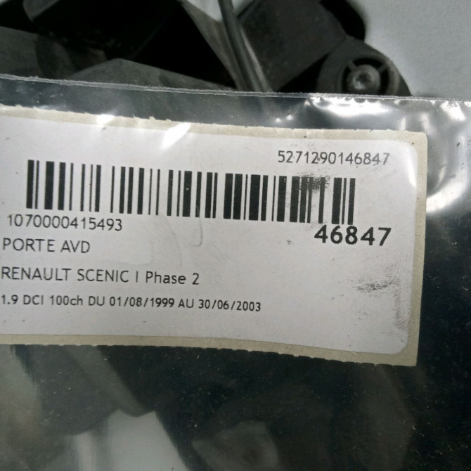 Porte avant droite occasion RENAULT SCENIC I Phase 2 08-1999->06-2003 1.9 DCI 100ch 7751474577 4