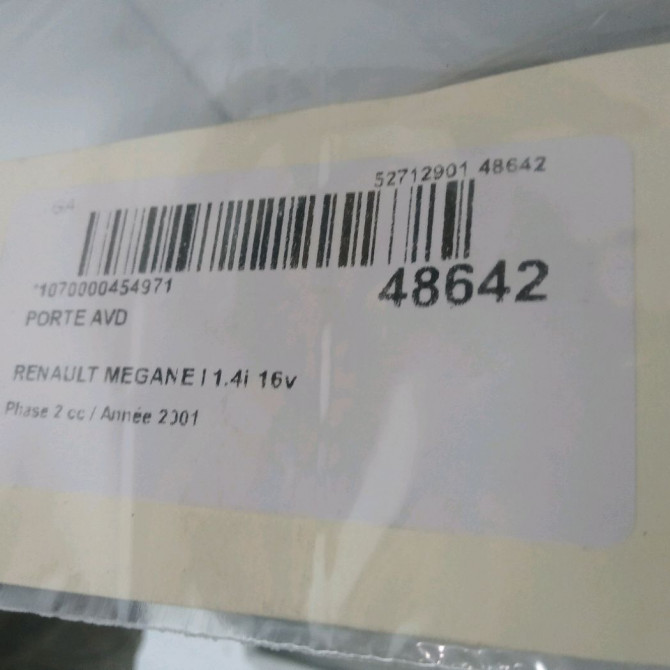 Porte avant droite occasion RENAULT MEGANE I Phase 2 03-1999->06-2003 1.4i 16v 7751473047 4