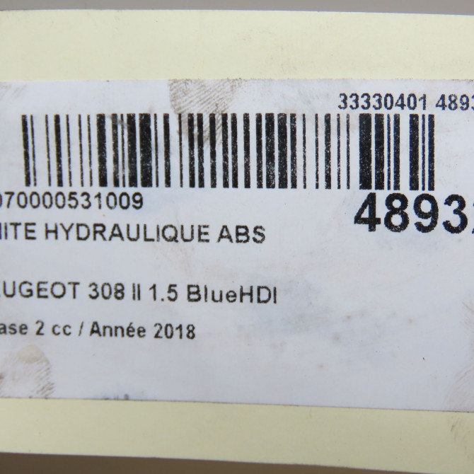 Unité hydraulique ABS occasion PEUGEOT 308 II Phase 1 04-1995->04-1999 1.5 BlueHDI 100ch 1637317880 7