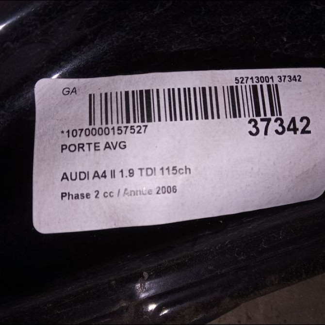 Porte avant gauche occasion AUDI A4 II Phase 2 09-2004->04-2008 1.9 TDI 115ch 8E0831051L 3