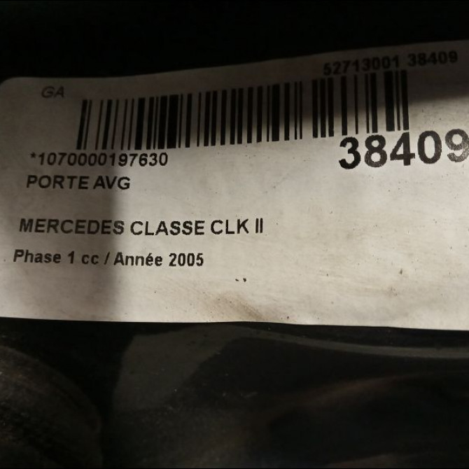 Porte avant gauche occasion MERCEDES CLASSE CLK II Phase 1 05-2002->12-2009 270 CDI 209720010528 3