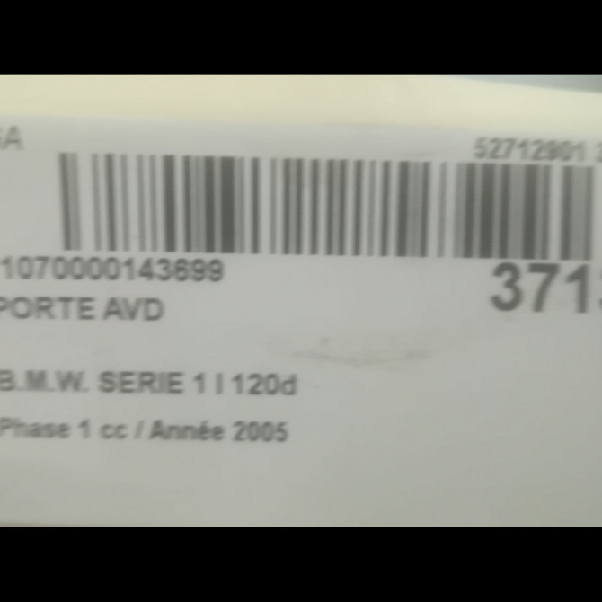 Porte avant droite occasion B.M.W. SERIE 1 I Phase 1 05-2004->12-2006 120d 41517191012 3