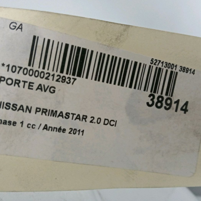 Porte avant gauche occasion NISSAN PRIMASTAR phase 1 08-2006->... 2.0 DCI 115ch 8010100Q0C 3