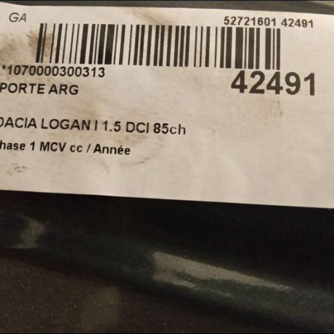 Porte arrière gauche occasion DACIA LOGAN I Phase 1 MCV 01-2007->10-2008 1.5 DCI 85ch 4
