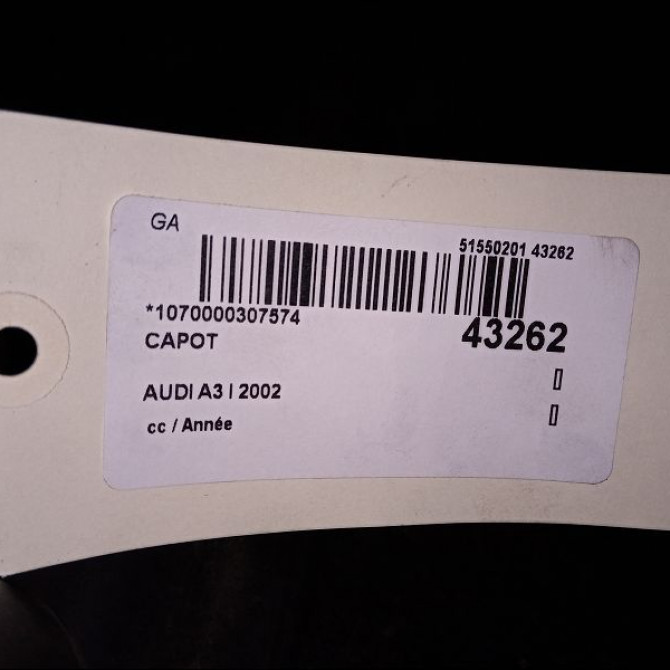 Capot occasion AUDI A3 I 8L0823029C 5