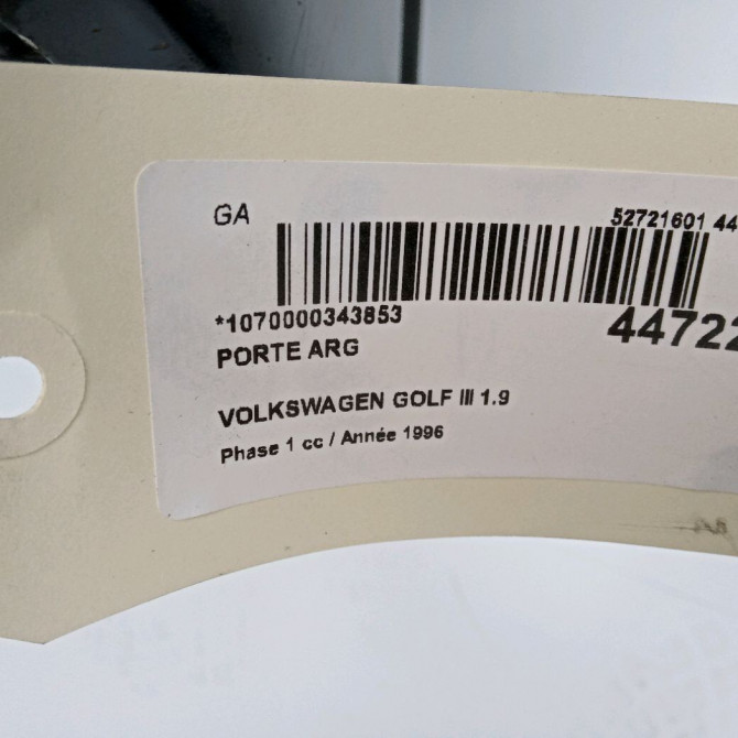 Porte arrière gauche occasion VOLKSWAGEN GOLF III Phase 1 01-1992->12-1997 1.9 TDI 90ch 1H4833055 3