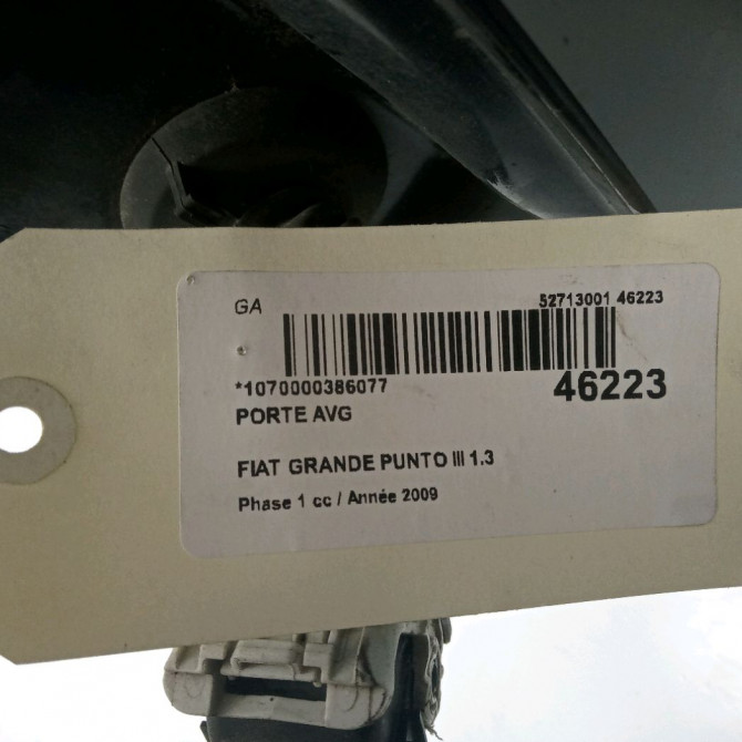 Porte avant gauche occasion FIAT GRANDE PUNTO III Phase 1 09-2005->12-2013 1.3 DT MULTIJET 16v 75ch 51846217 5