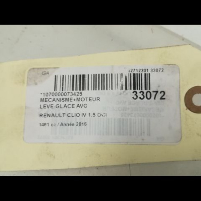 Mecanisme+moteur leve-glace avg occasion RENAULT CLIO IV Phase 1 07-2012->... 1.5 DCI 75ch 807213867R 6