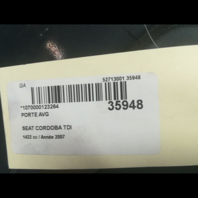 Porte avant gauche occasion SEAT CORDOBA II Phase 1 10-2002->05-2009 1.4 TDI 70ch 6L4831055S 3