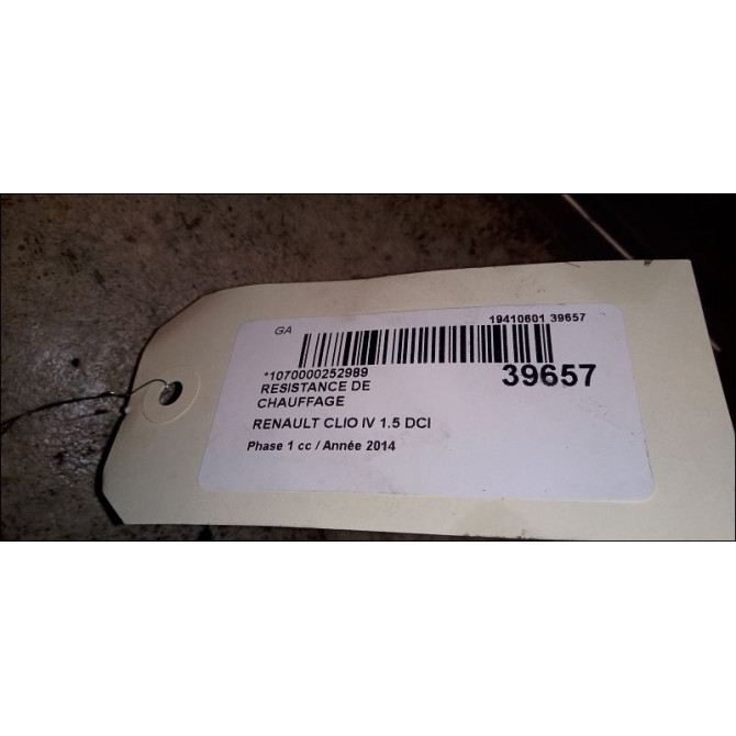 Resistance de chauffage occasion RENAULT CLIO IV Phase 1 07-2012->... 1.5 DCI 75ch 271500017R 3