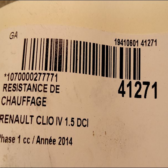 Resistance de chauffage occasion RENAULT CLIO IV Phase 1 07-2012->... 1.5 DCI 90ch 271500017R 3