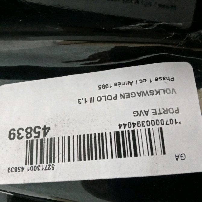 Porte avant gauche occasion VOLKSWAGEN POLO III Phase 1 10-1994->11-1999 1.3 6N4831055F 2