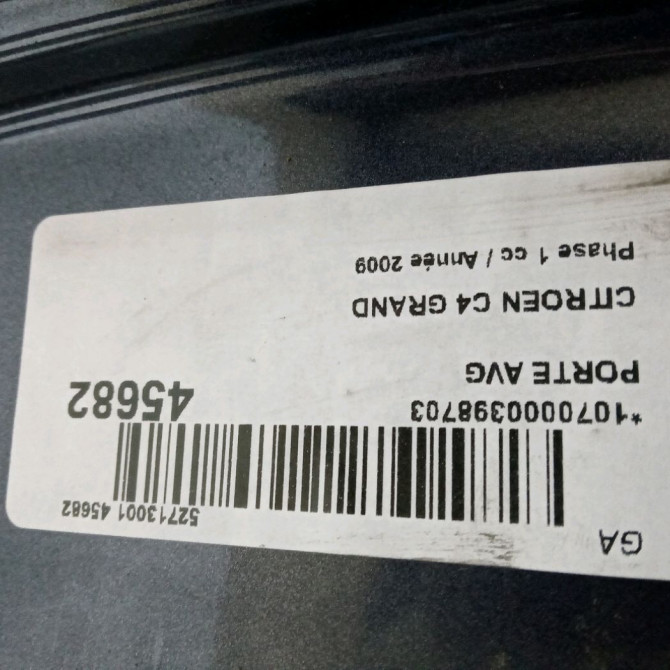 Porte avant gauche occasion CITROEN C4 GRAND PICASSO I Phase 1 10-2006->09-2013 1.6 HDI 110ch 9002X7 3