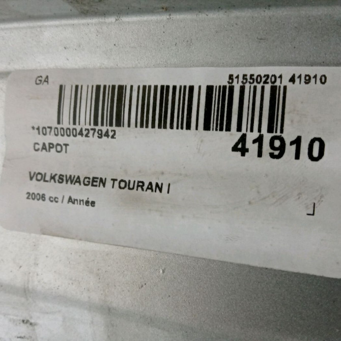 Capot occasion VOLKSWAGEN TOURAN I Phase 1 03-2003->12-2006 1T0823031D 4