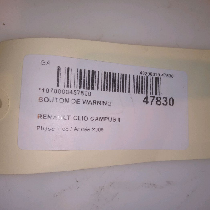 Bouton de warning occasion RENAULT CLIO CAMPUS II Phase 1 07-2006->07-2009 1.5 DCI 65ch 8200634256 4